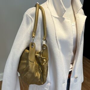 Hobo gold metallic leather slouchy shoulder bag